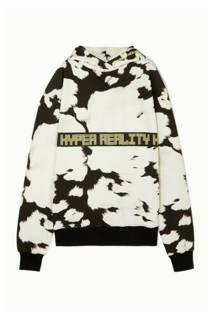 House of Holland - Oversized Embroidered Printed Cotton-jersey Hoodie - White