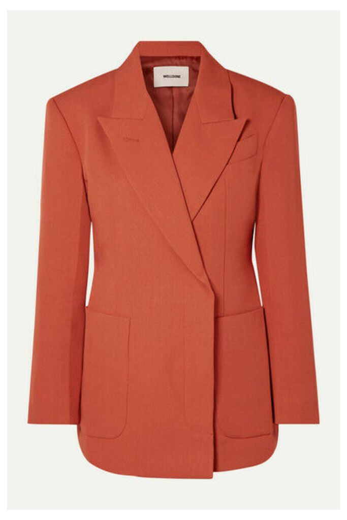 we11done - Double-breasted Woven Blazer - Orange
