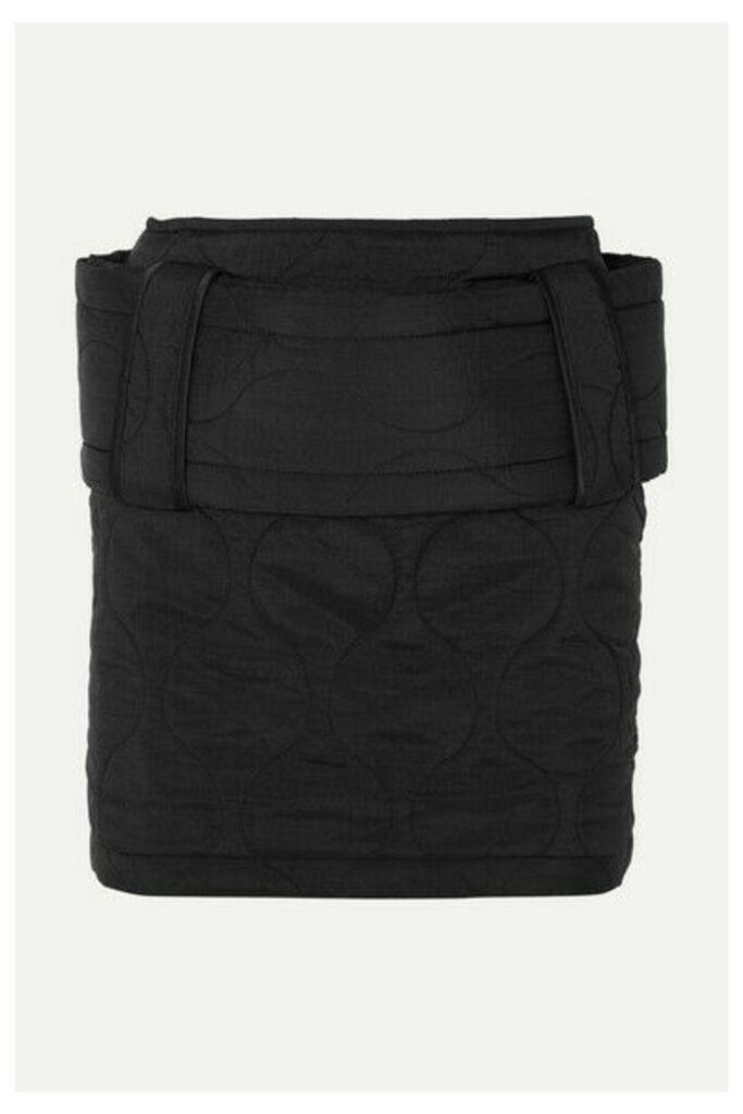 House of Holland - Belted Quilted Ripstop Mini Skirt - Black