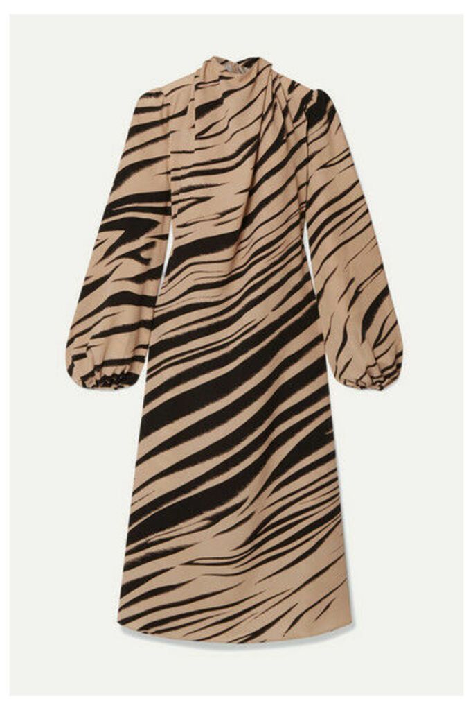 Beaufille - Bardot Zebra-print Twill Midi Dress - Zebra print
