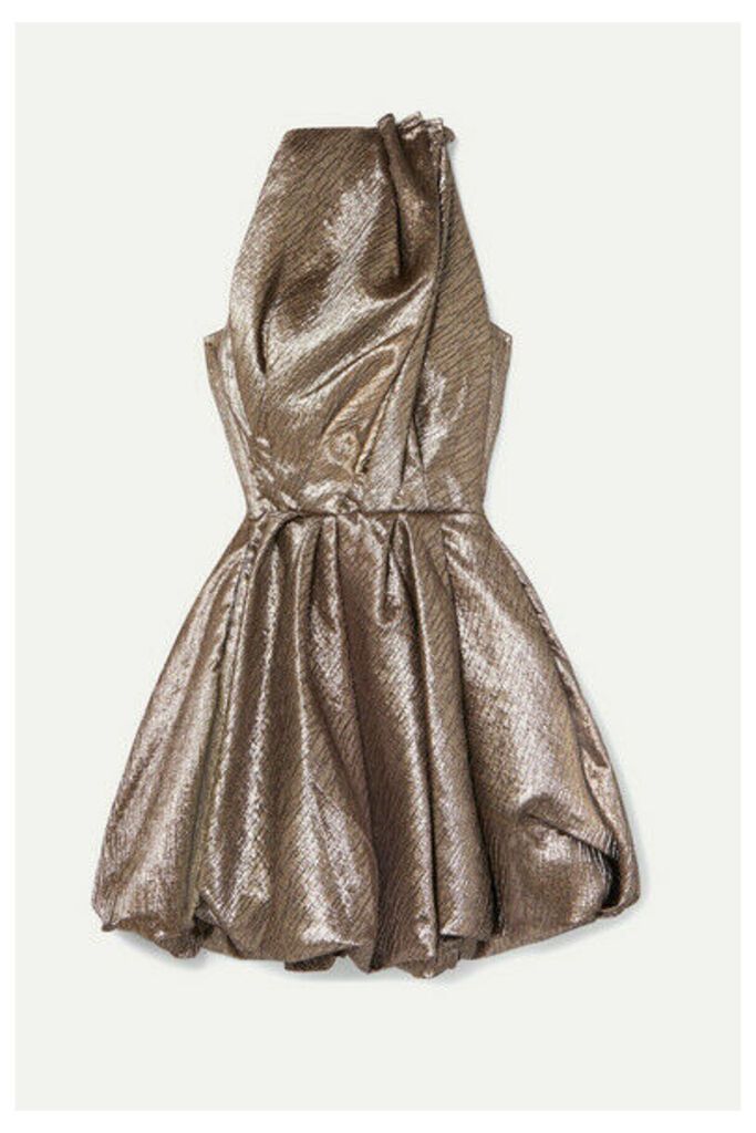 Maticevski - Orbit Draped Textured-lamé Mini Dress - Silver