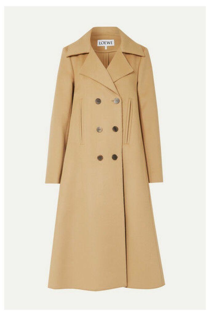 Loewe - Double-breasted Wool And Cashmere-blend Coat - Camel