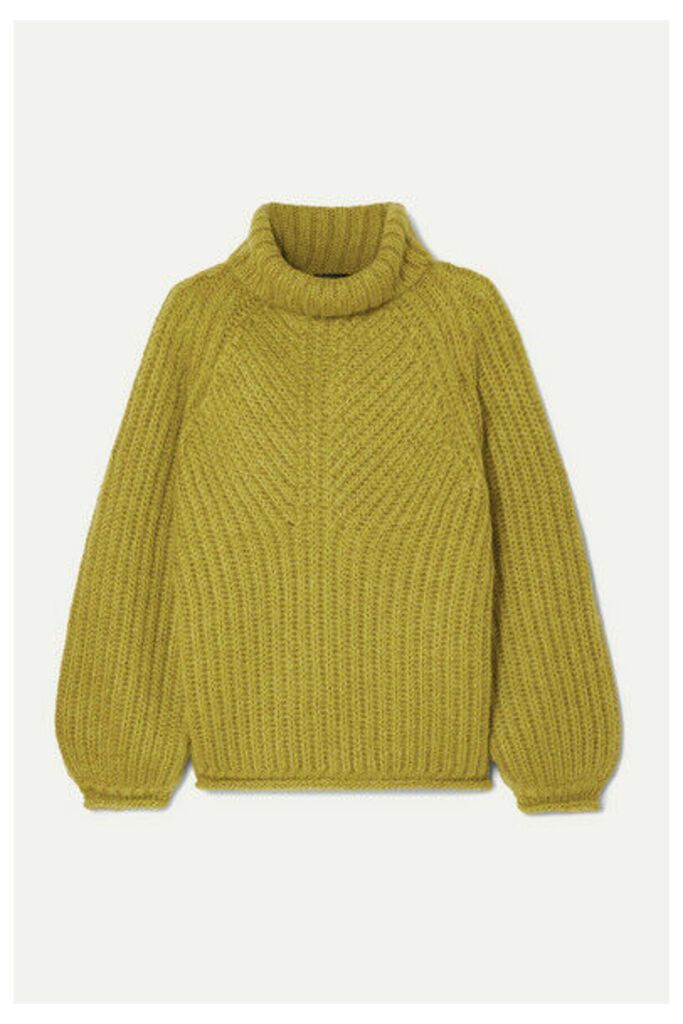 Stine Goya - Nicholas Ribbed Mohair-blend Turtleneck Sweater - Lime green