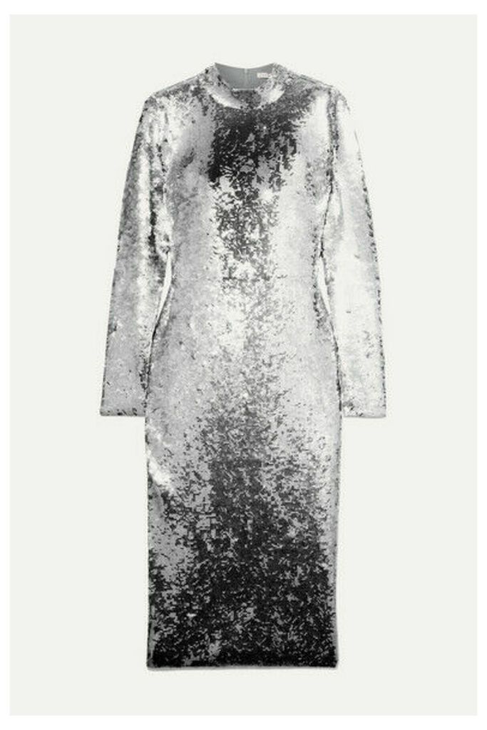 Veronica Beard - Nila Sequined Stretch-tulle Midi Dress - Silver