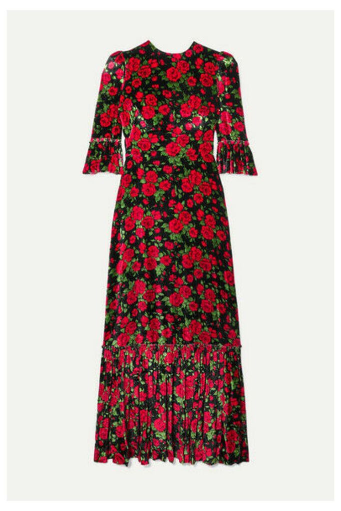 The Vampire's Wife - Festival Ruffled Tiered Floral-print Velvet Maxi Dress - UK8