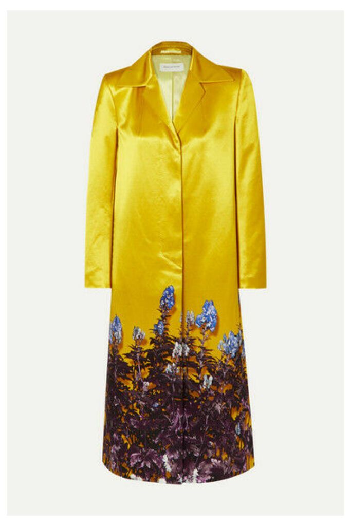 Dries Van Noten - Rye Floral-print Cotton-blend Satin Coat - Yellow