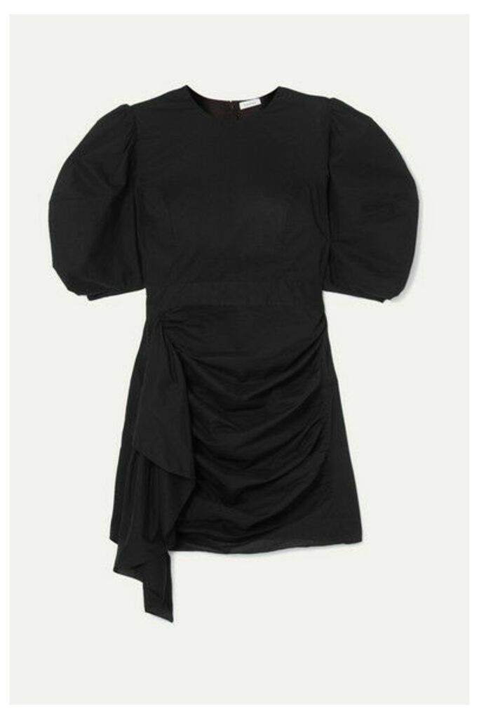 Rhode - Pia Ruched Cotton-voile Mini Dress - Black