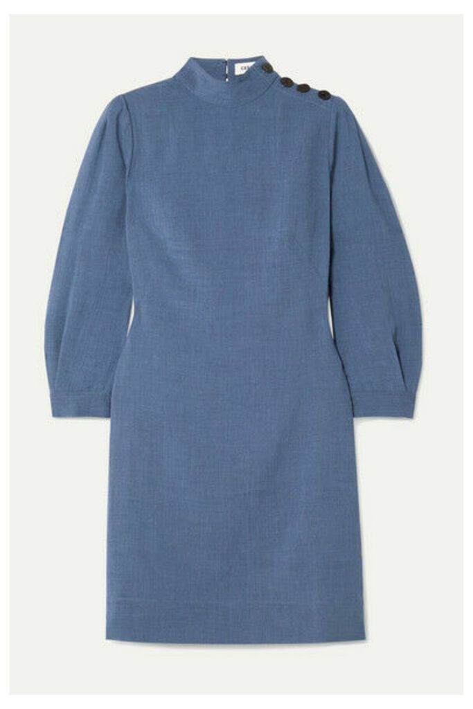 Cefinn - Tegan Button-embellished Voile Mini Dress - Light blue