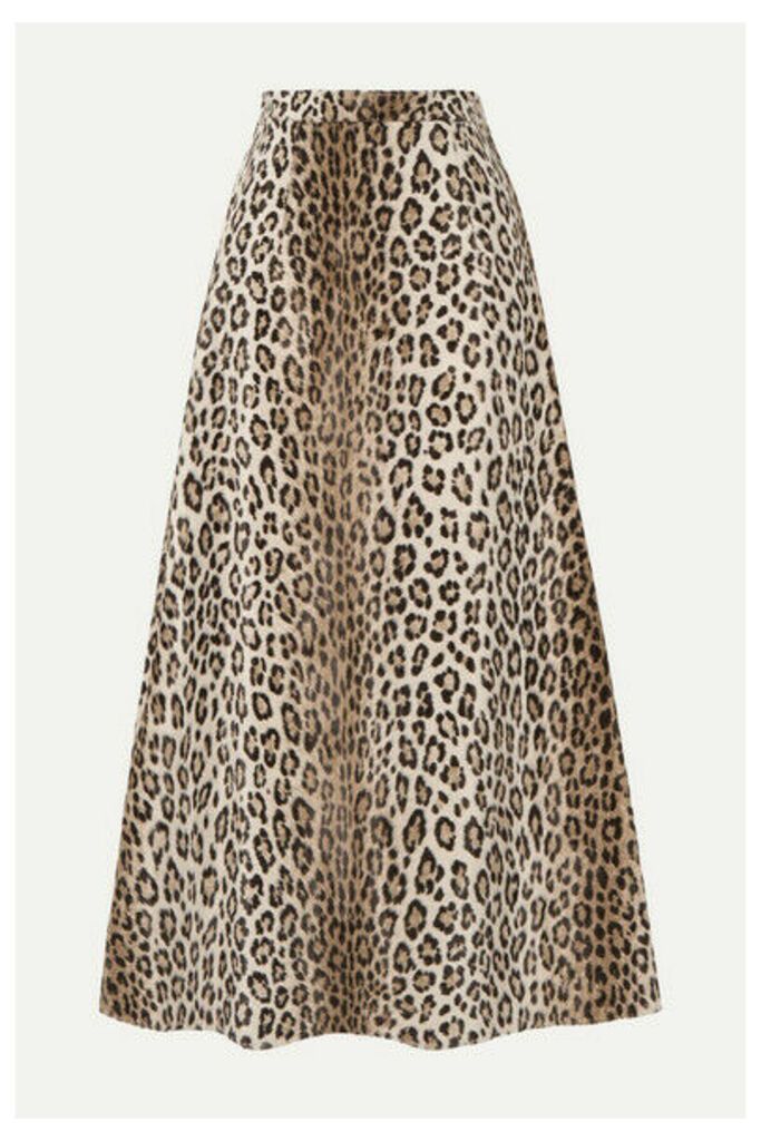 Emilia Wickstead - Ionie Leopard-print Cotton-blend Faux Fur Midi Skirt - Leopard print