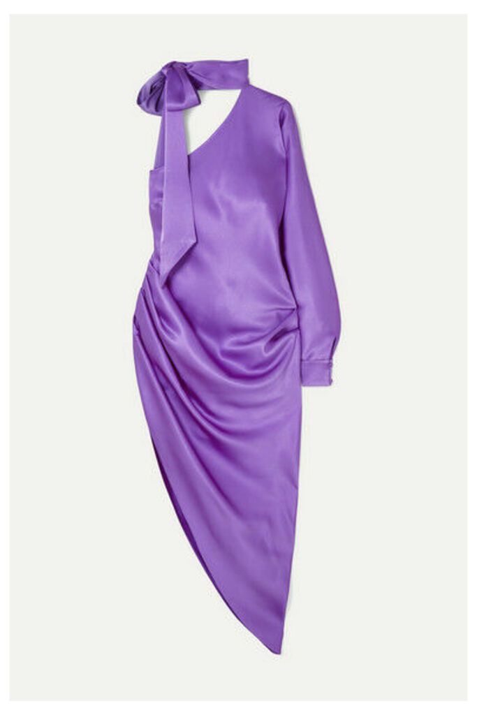 Ralph & Russo - One-sleeved Asymmetric Silk-satin Midi Dress - Purple