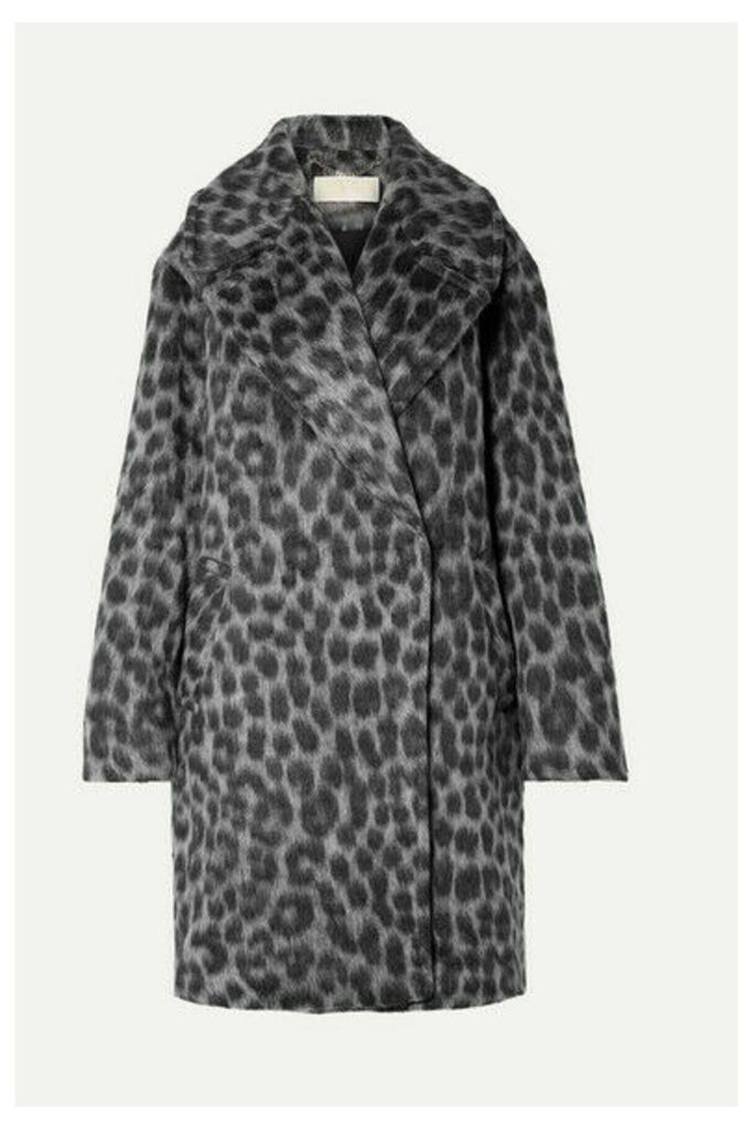 MICHAEL Michael Kors - Oversized Leopard-print Faux Fur Coat - Gray