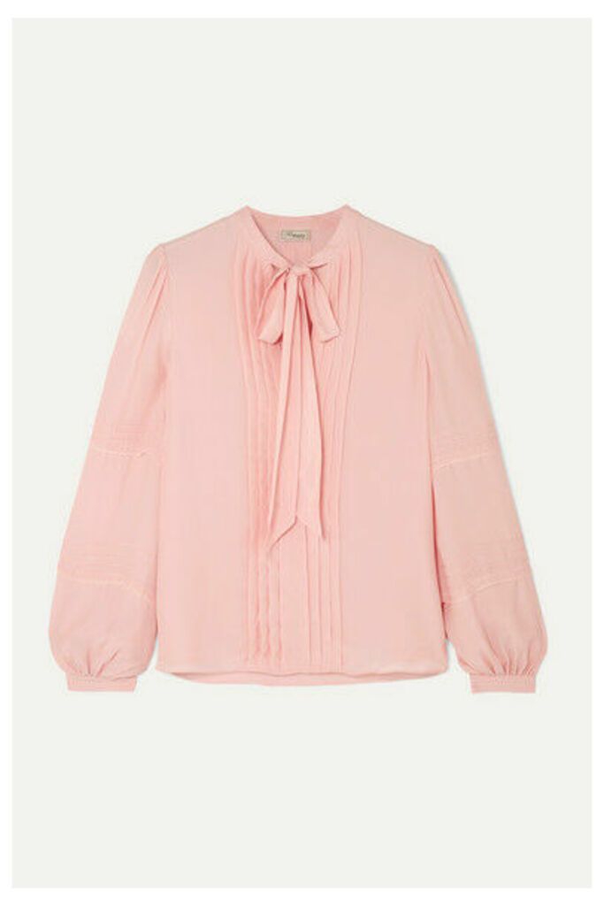 Temperley London - Jade Pussy-bow Pleated Chiffon Blouse - Pink