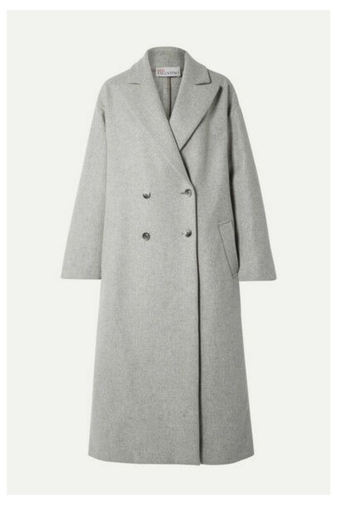 REDValentino - Oversized Double-breasted Wool-blend Coat - Gray