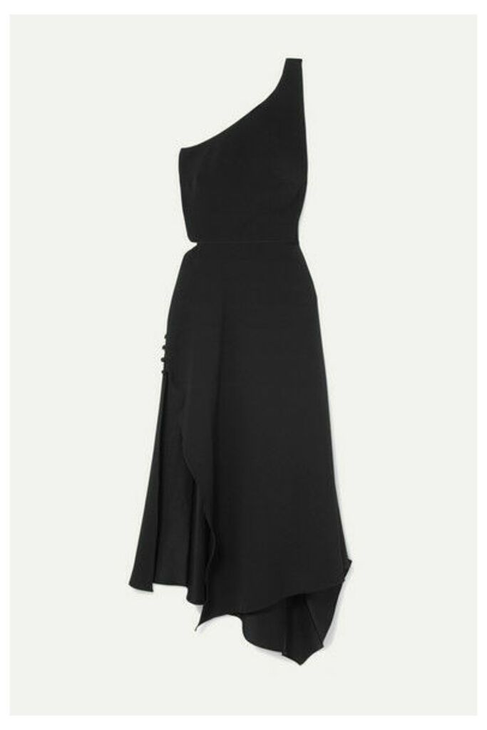 Burnett New York - One-shoulder Cutout Crepe Dress - Black