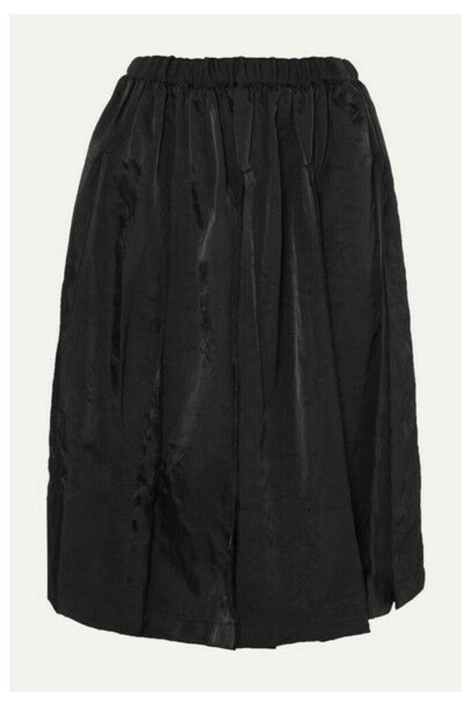 Comme des Garçons Comme des Garçons - Frayed Pleated Twill Midi Skirt - Black