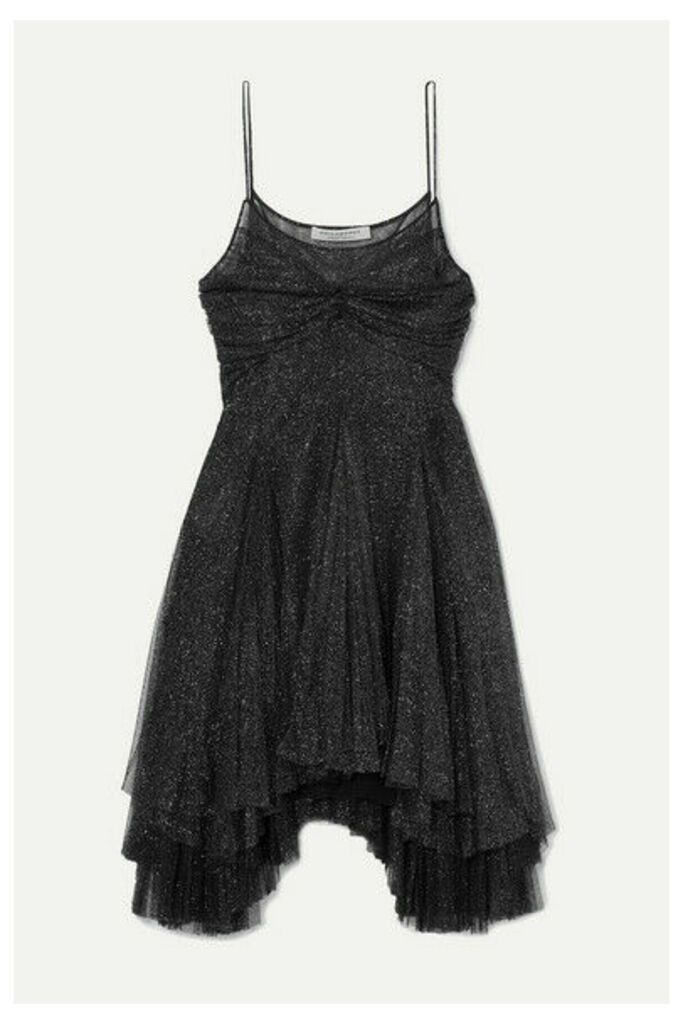 Philosophy di Lorenzo Serafini - Asymmetric Metallic Tulle Mini Dress - Black