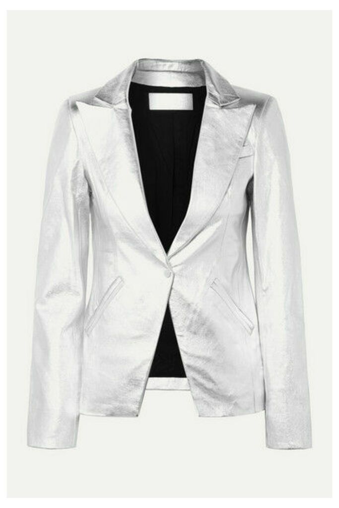 The Mighty Company - The Coventry Metallic Leather Blazer - Silver