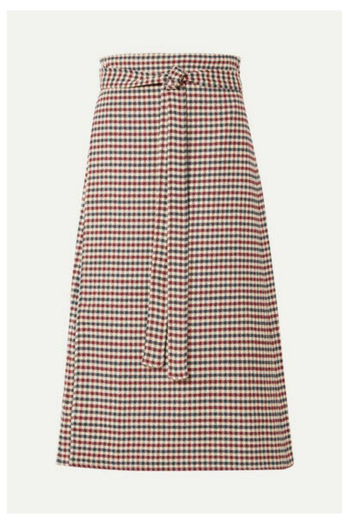 SEA - Petra Checked Woven Wrap Skirt - Red