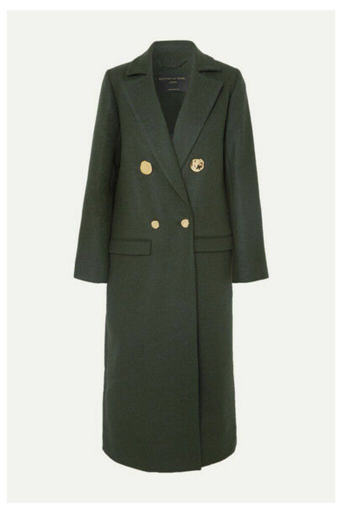 Mother of Pearl - Double-breasted Wool And Cashmere-blend Coat - Dark green