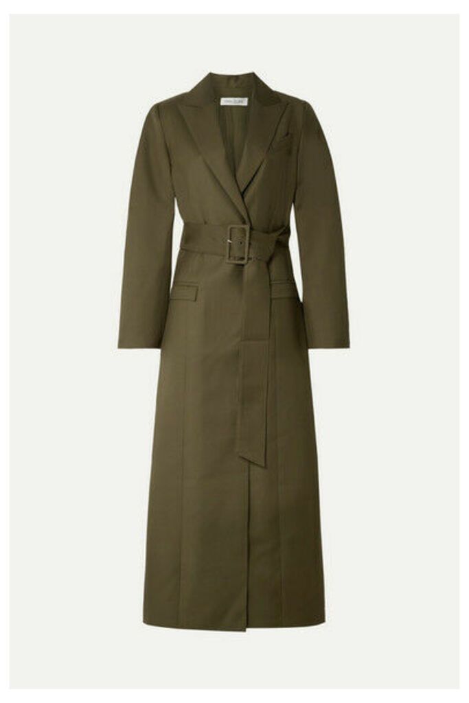 ANNA QUAN - Nora Belted Twill Coat - Army green