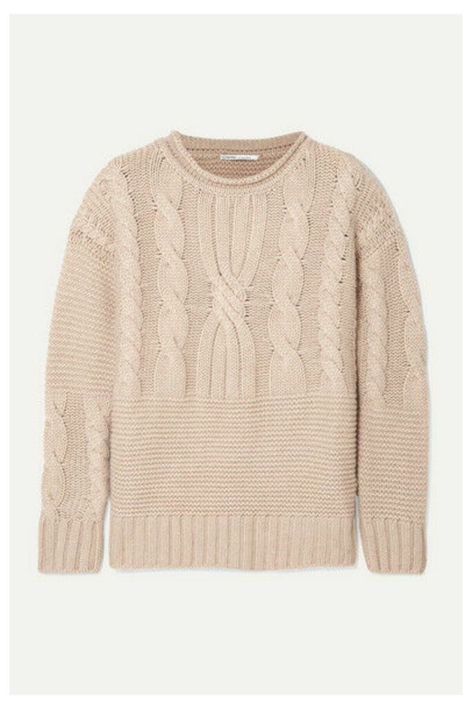Agnona - Ribbed Cable-knit Cashmere Sweater - Beige