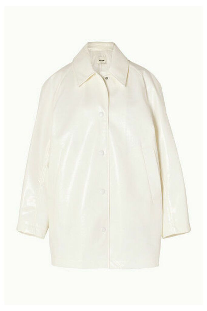 we11done - Snake-effect Faux Leather Coat - White