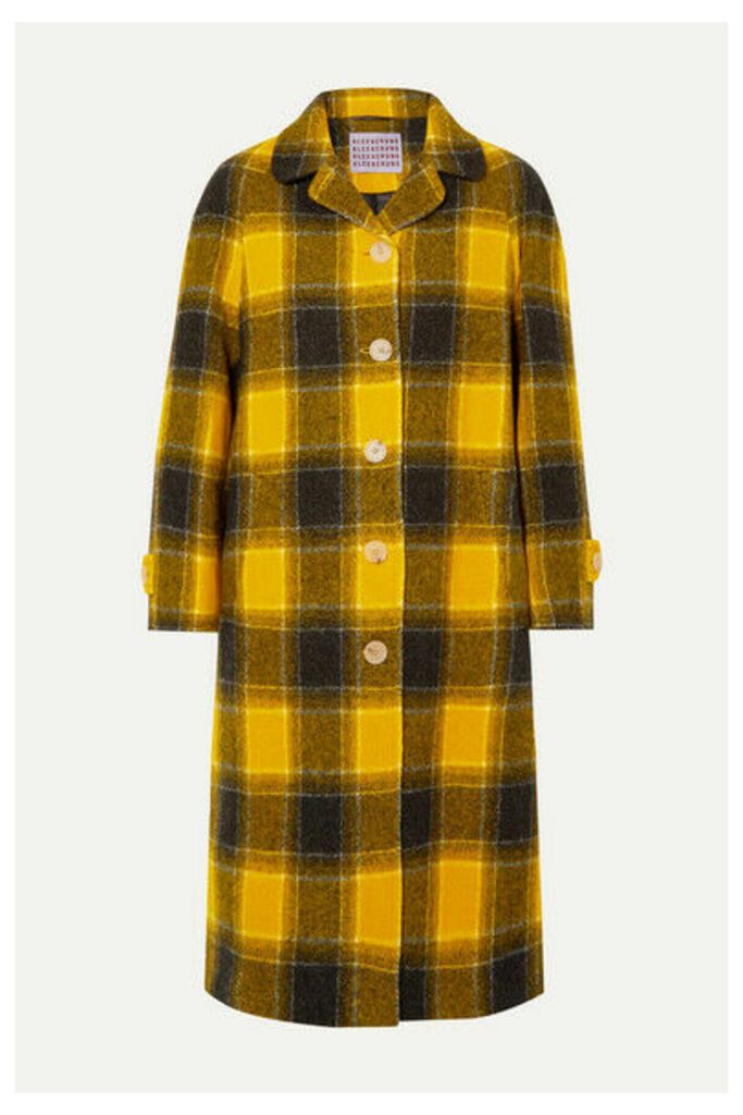 ALEXACHUNG - Oversized Checked Wool Coat - Yellow