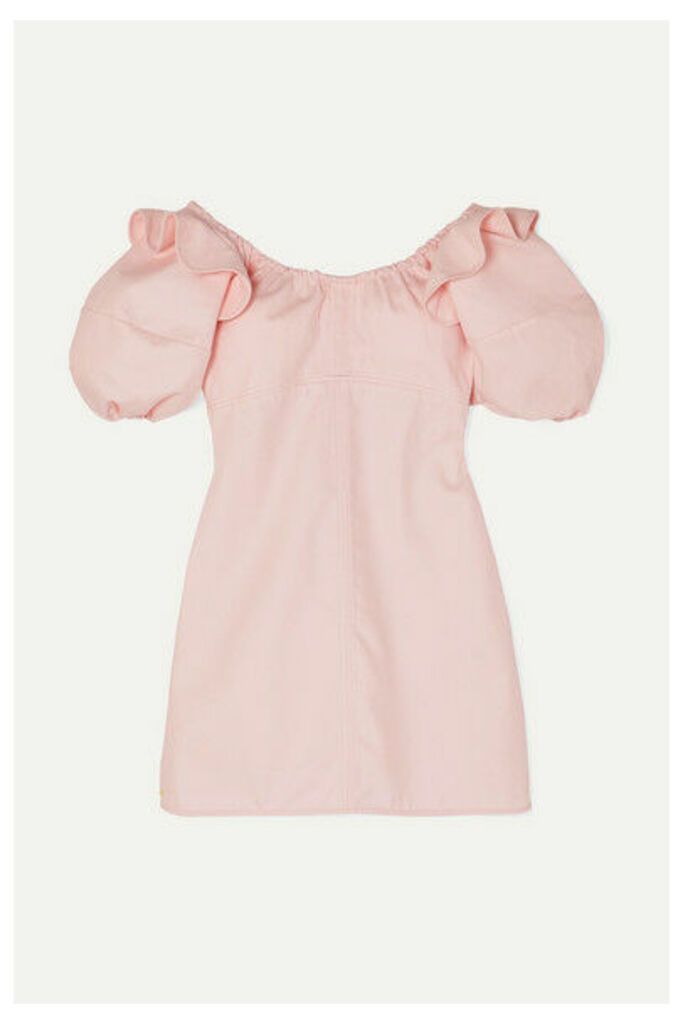 Ellery - Valeria Ruffled Cotton-twill Mini Dress - Pink