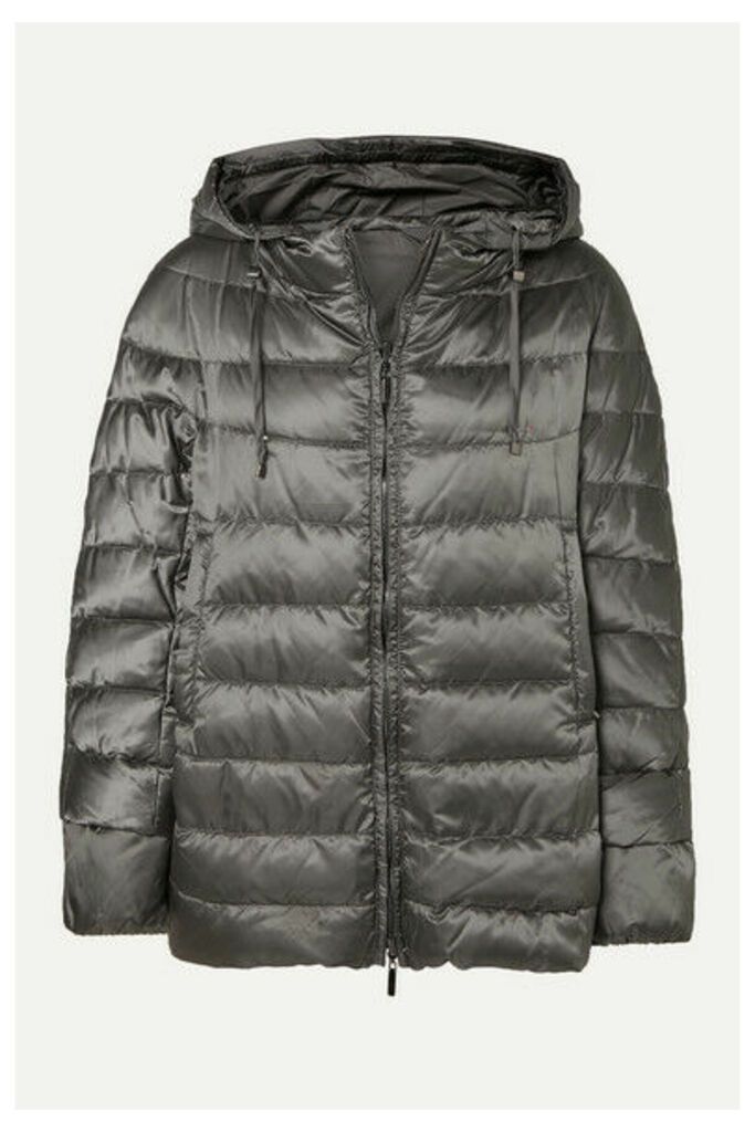 Max Mara - The Cube Hooded Quilted Shell Down Coat - Gray
