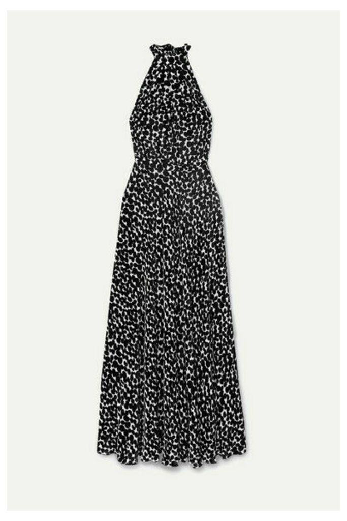 Raquel Diniz - Giovanna Printed Velvet Halterneck Gown - Black