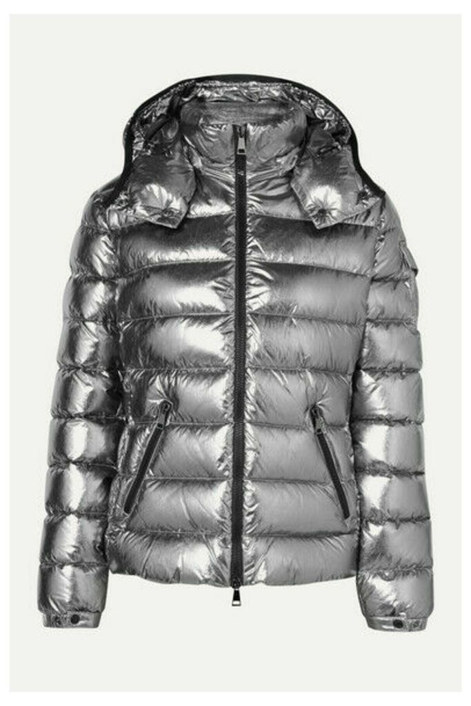 Moncler - Metallic Hooded Quilted Shell Down Jacket - Silver