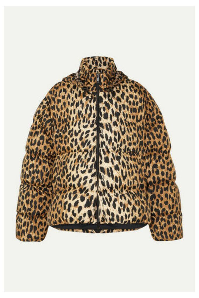 Balenciaga - C-shape Hooded Leopard-print Quilted Shell Jacket - Leopard print