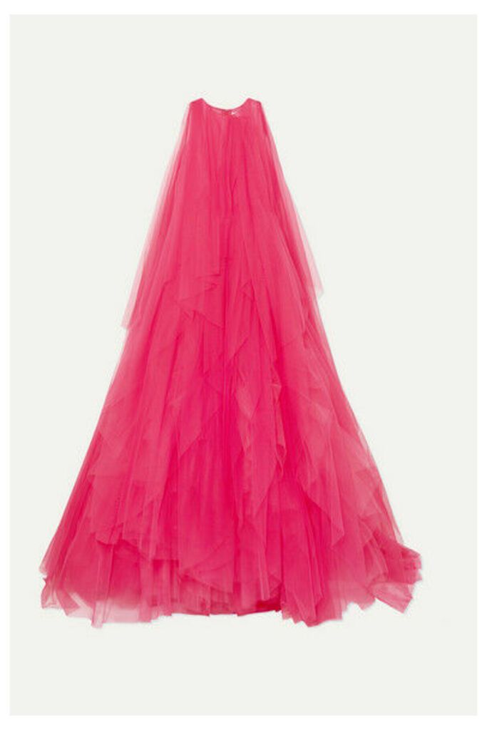Carolina Herrera - Ruffled Tulle And Organza Gown - Bright pink