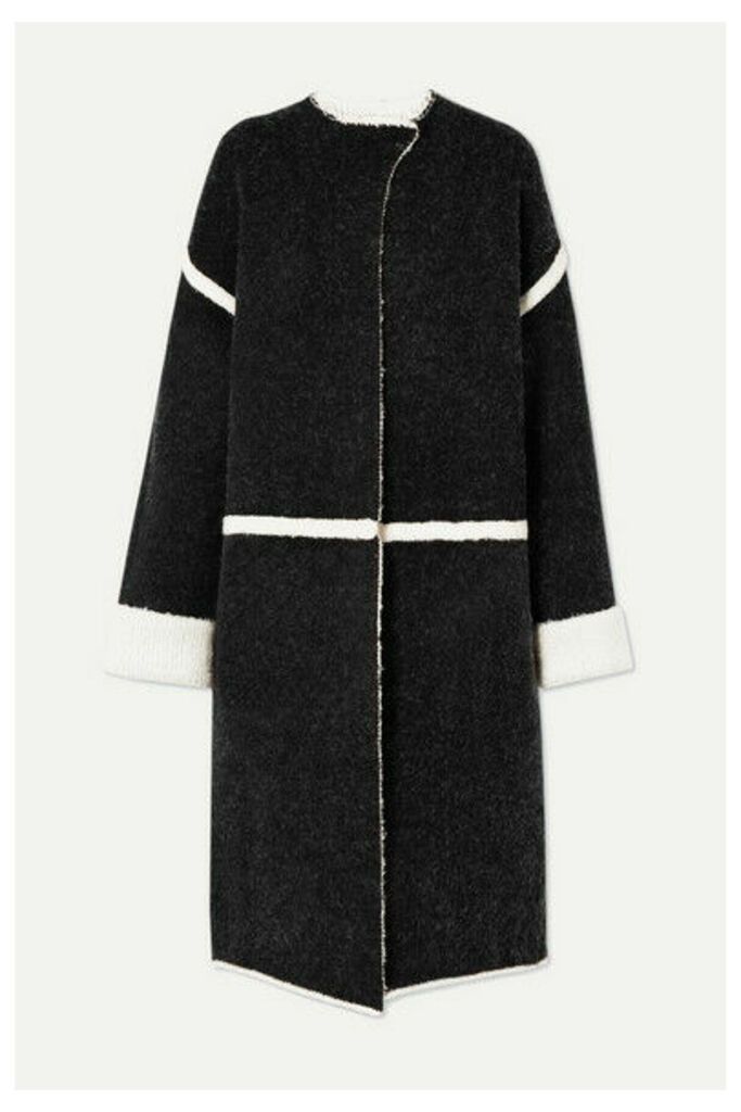 By Malene Birger - Iseline Reversible Oversized Striped Knitted Coat - Dark gray