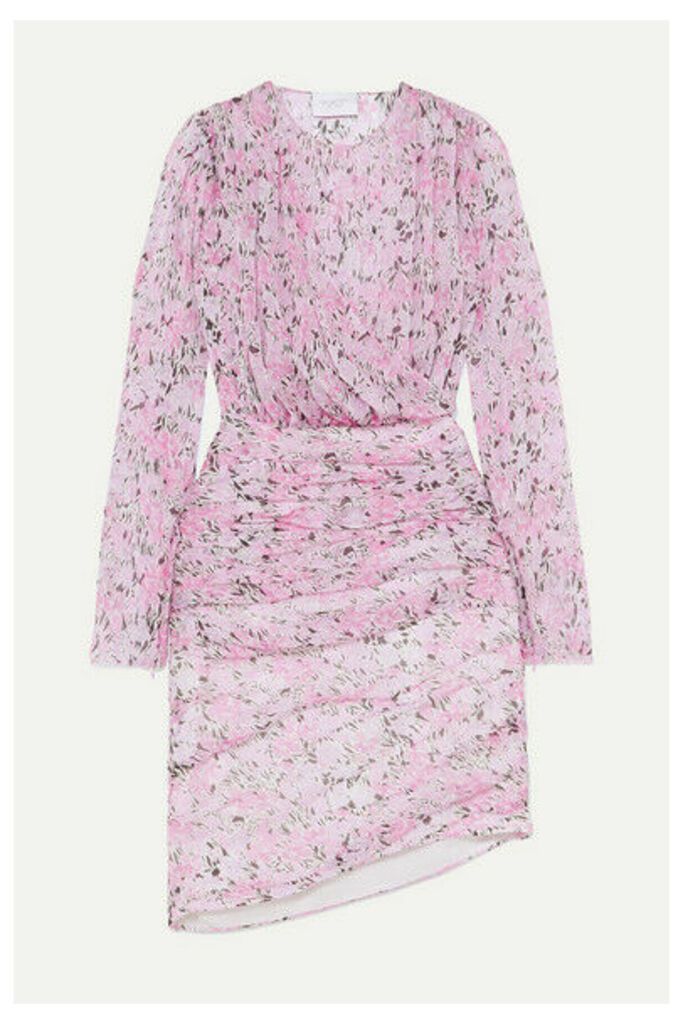 Giambattista Valli - Ruched Floral-print Silk-chiffon Mini Dress - Pink