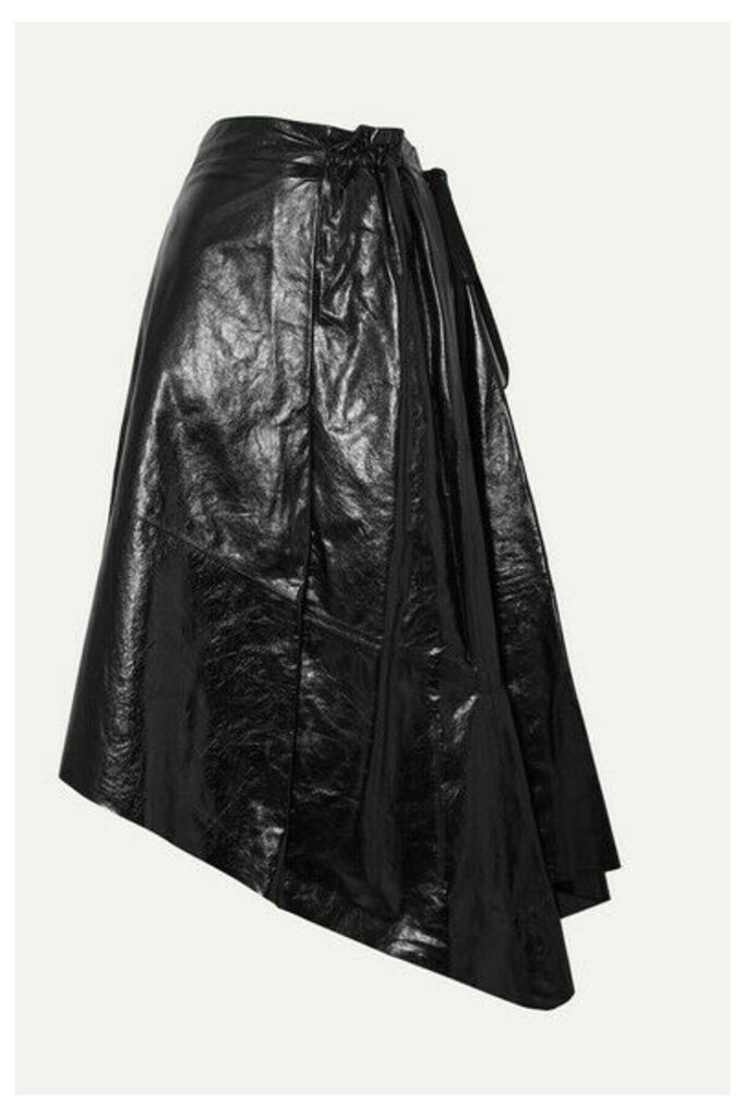 Proenza Schouler - Asymmetric Glossed-leather Midi Skirt - Black