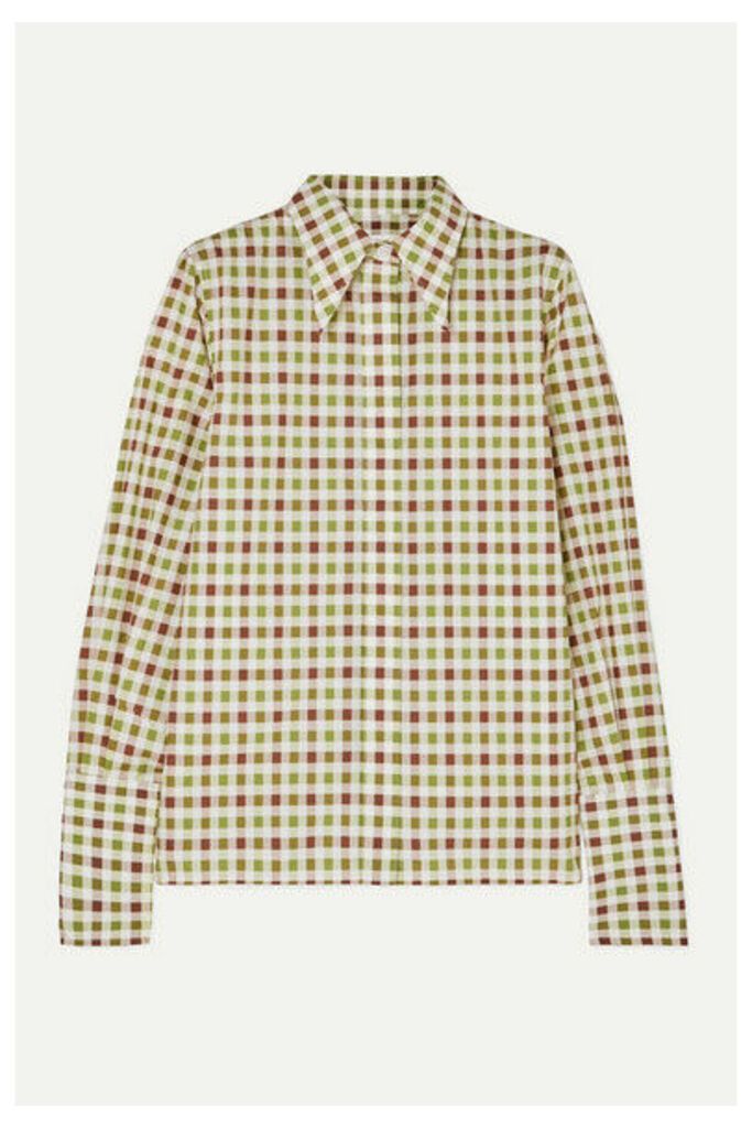 Victoria Beckham - Checked Cotton Shirt - Green