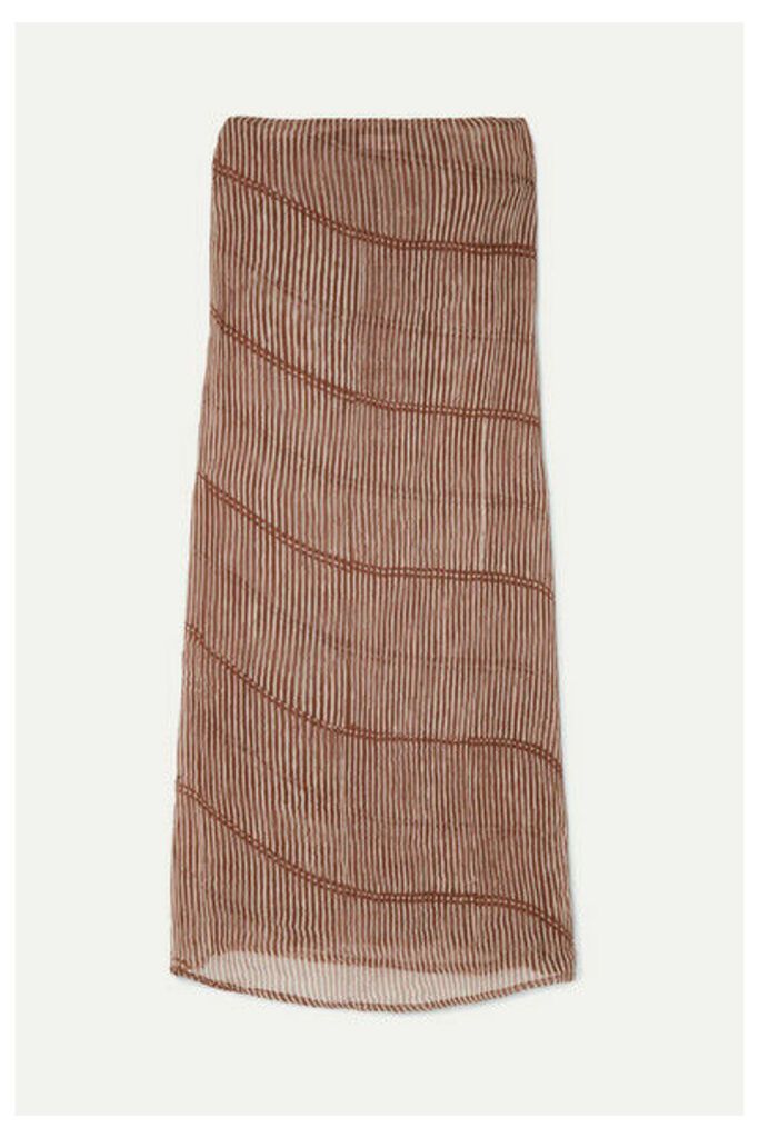 Cloe Cassandro - + Net Sustain Billie Convertible Striped Silk-crepon Dress - Neutral