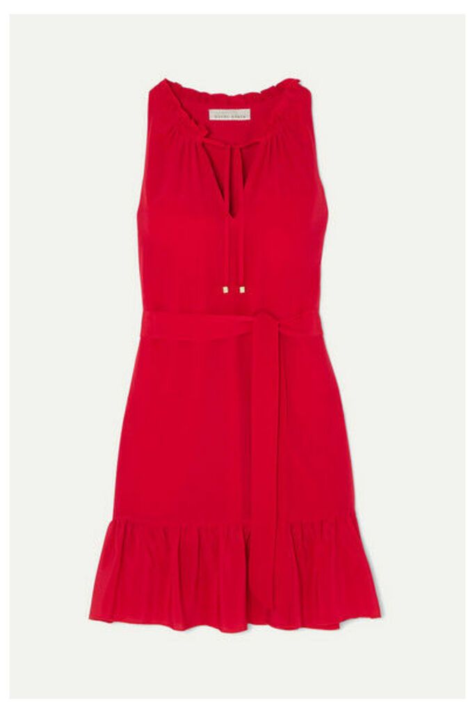 Heidi Klein - Ruffled Silk Crepe De Chine Mini Dress - Red