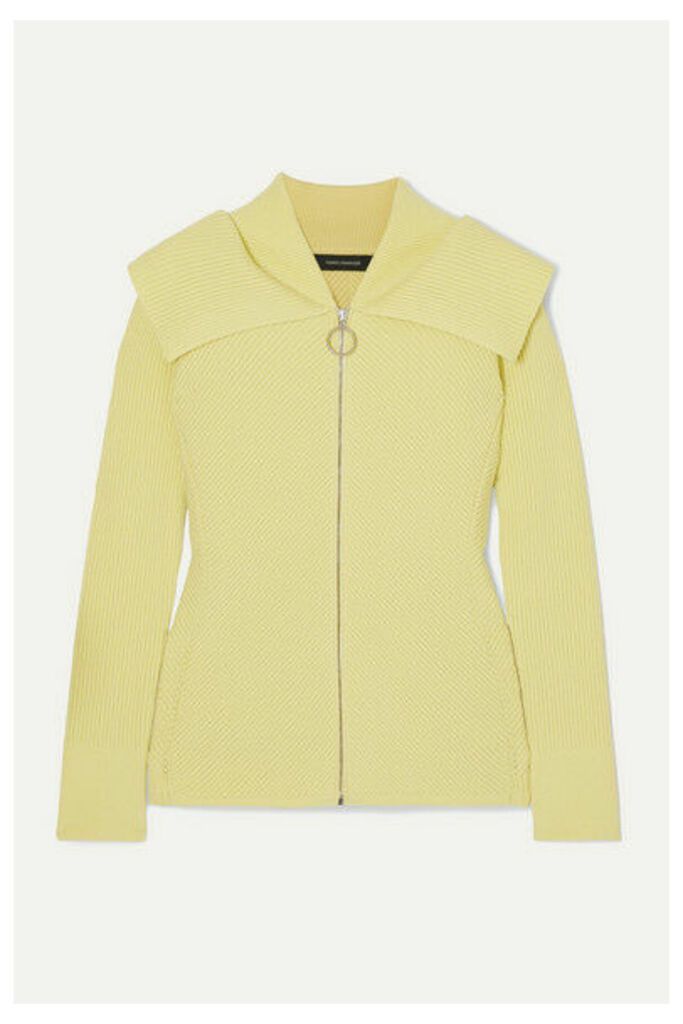 Cédric Charlier - Ribbed Wool-blend Cardigan - Pastel yellow