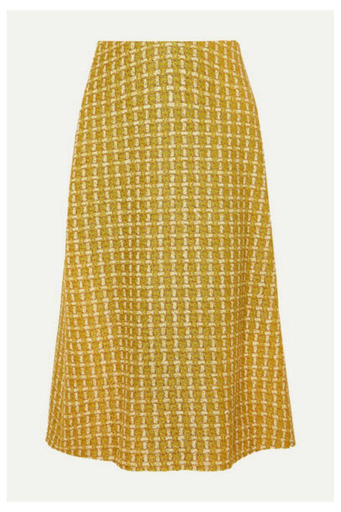 Balenciaga - Metallic Wool-blend Tweed Skirt - Yellow