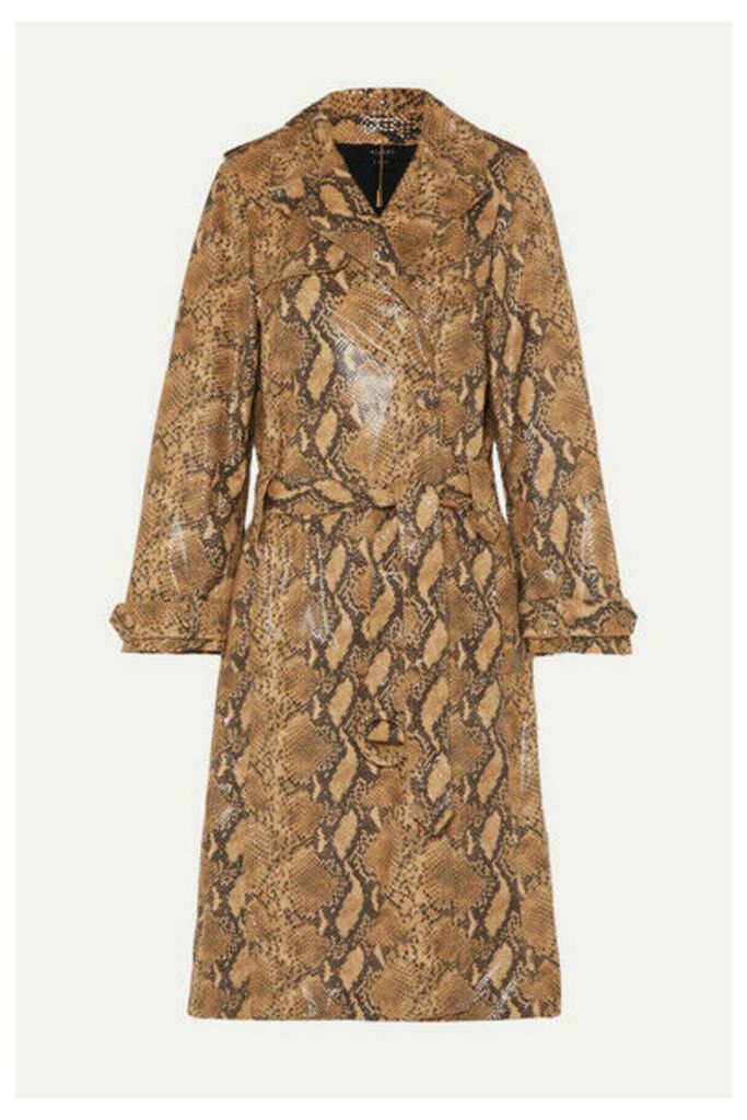 Ellery - Spectrum Snake-effect Faux Leather Trench Coat - Brown