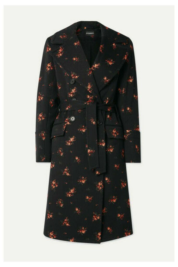 Ann Demeulemeester - Double-breasted Cotton-blend Jacquard Coat - Black