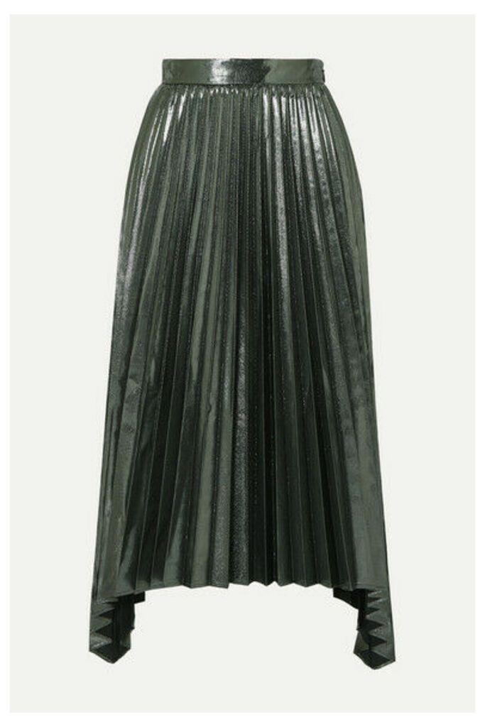 Altuzarra - Freya Asymmetric Pleated Lamé Midi Skirt - Dark gray