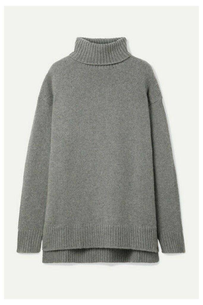Deveaux - Oversized Cashmere Turtleneck Sweater - Gray