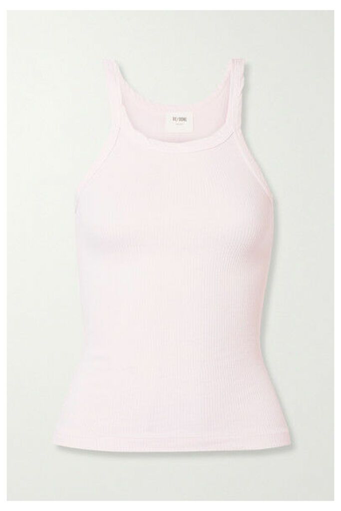 RE/DONE - Ribbed Cotton-jersey Tank - Pastel pink