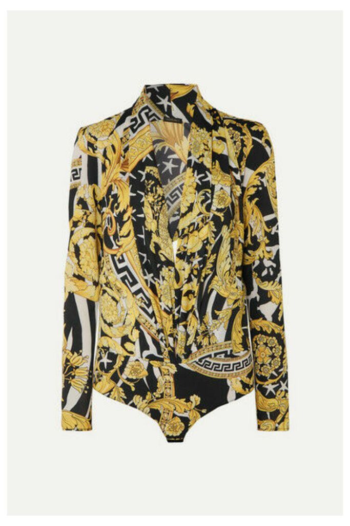 Versace - Printed Crepe Bodysuit - Yellow