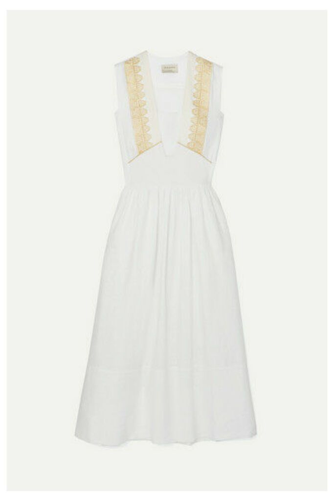 Zeus+Dione - Embroidered Linen Midi Dress - White