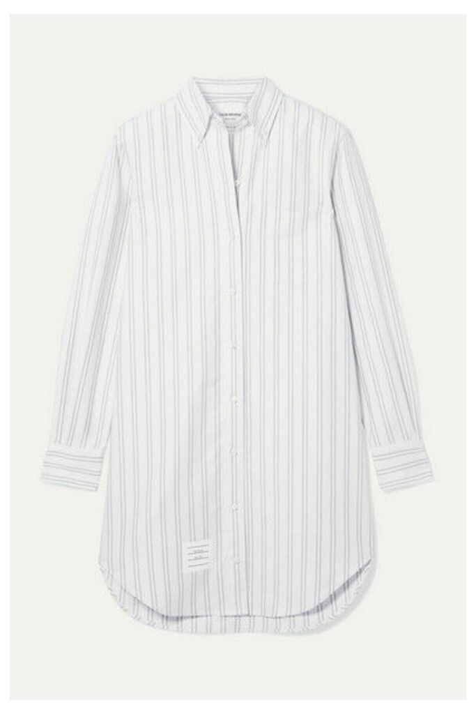 Thom Browne - Striped Cotton Oxford Mini Dress - White