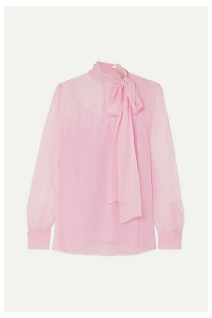 Valentino - Pussy-bow Chiffon Blouse - Pink